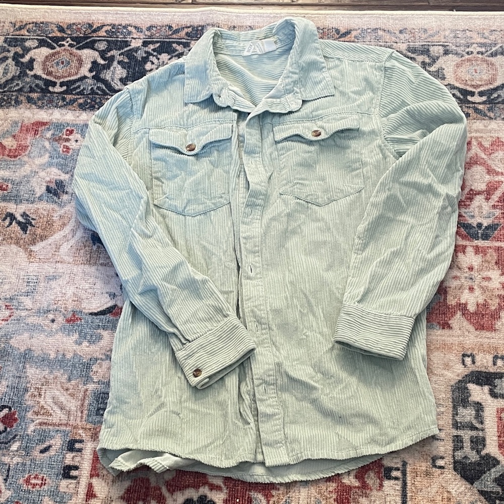 Women’s Light Green Corduroy Shirt